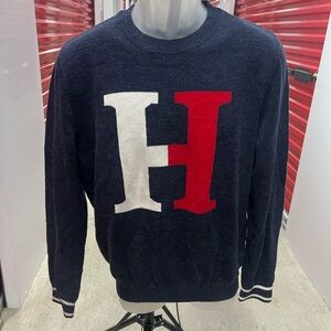 Tommy Hilfiger  Navy Blue Sweater with Red and White Lettering